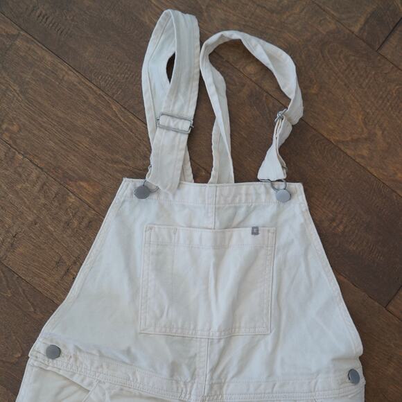 Everlane Utility Canvas Overalls Ivory Womens Size 4 - Picture 5 of 8